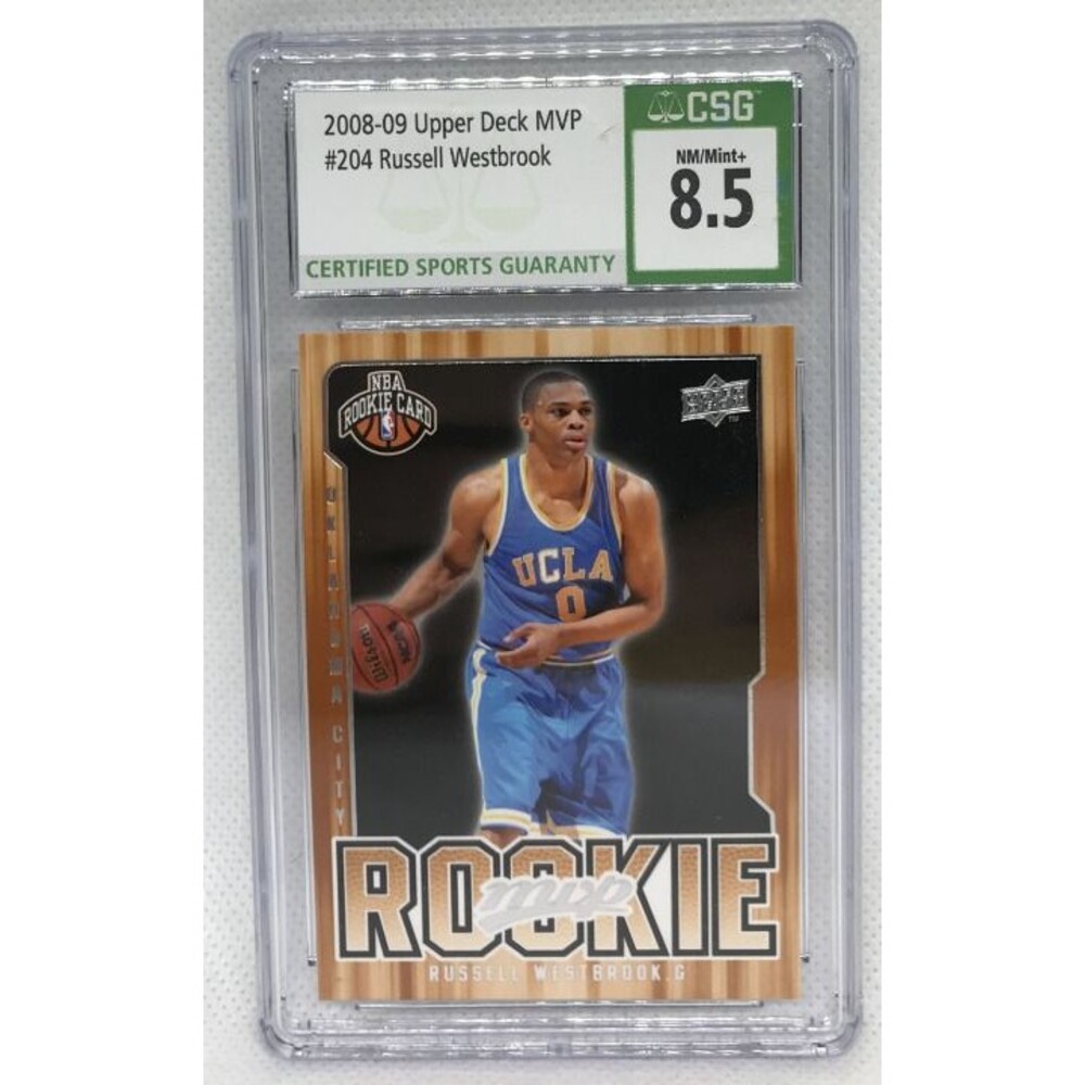 2008-09 Upper Deck MVP Russell Westbrook Rookie Card RC #204 CSG 8.5